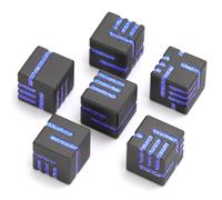 FONVGOGO D6 Lot de 6 dés en métal à 6 faces pour DND Donjons et Dragons RPG Shadowrun Warhammer Pathfinder Jeux de science-fiction Collecteurs de dés cadeau Accessoires D&D (D6 Bleu pailleté)
