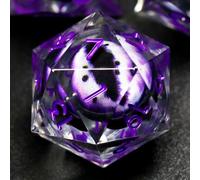FONVGOGO Dés JDR Dés Jeu de Role pour Donjon et Dragon, Set de Dés JDR 7 Pièces Dés Œil de Dragon Mobile des Noyau Liquide Résine Polyédriques DND Dice Set (Violet Foncé)