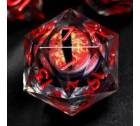FONVGOGO Set de Dés JDR Dés Jeu de Role pour Donjon et Dragon 7 Pièces des Œil de Dragon Mobile Noyau Liquide Résine Polyédriques DND Dice Set (Rouge)