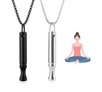 Fonyiunce 2 Pièces Collier de Respiration Contre l'Anxiété, Collier de Respiration Consciente, chaînes respiratoires originales V2, Collier Anti Anxiété, pour Homme Femme Méditation Soulagement Stress