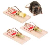 Fonyiunce 3 Pièces Piege a Souris, Piège à Souris en Bois, Piège à Rats Professionnel, Pièges à Rats, Piège à Rats à Clip Réutilisable, Attrape Souris Classique en Bois, pour la Maison et Exterieur