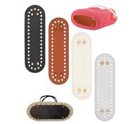 Fonyiunce 4 Pièces Fond Sac Crocheter 18.5 * 5cm, avec 38 Trous 4 Couleur Fond de Sac à Crocheter Ovale Fond de Sac pour Sac Main Rond Ovale Sac Bandoulière Accessoires Bricolage