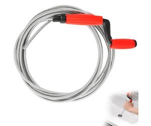 Fonyiunce Furet Deboucheur Canalisation, 5 m × 6 mm, Canalisation avec Manivelle, Spirale Déboucheur WC, pour Nettoyage Tuyaux Cuisine Douche Baignoire Evier