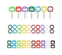 Fonyiunce Lot de 40 Caches de Clés Colorés Ronds et Carrés pour Clés d'identification Flexibles pour Clés de Maison, pour Identifier Facilement les Clés de Porte de Maison, 10 Couleurs, 2 Styles