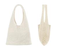 Fonyiunce Sac de Plage, Sac en Crochet Beige, Sacs à Main Tricotés pour Femmes, Style Bohème, Sac à Tote léger en Tricot, pour le Shopping et la Vie Quotidienne