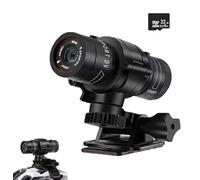 Fonykadpt Caméra de casque de vélo, caméra d'action HD 1080p, caméra de casque de moto, caméra vidéo étanche pour vélo en plein air (TF32G)