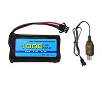 Fonysien 1-Pack 7.4V 1000mAh RC-Akku mit 1 USB-Ladegeräten, SM-3P-Stecker | Für DE82 TK3086B G20601 RC-Auto TK-3082B Stunt-Flipping-Auto C60 Truck-Akk