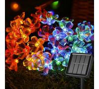 Fonysien Guirlande Lumineuse Solaire Fleur Jardin, 10M 100LED Etanche IP65 Lumières Florales 8 Modes Guirlande Lumineuse Extérieure pour Jardin Patio Balcon Fête Mariage Patio Noël