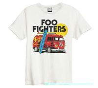 Foo Fighters Amplified Collection Camper Van Homme T-shirt Crème Régulière, Noir, Large