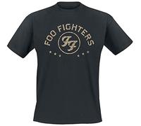 Foo Fighters Arched Star Homme T-Shirt Manches Courtes Noir 100% Coton Regular/Coupe Standard