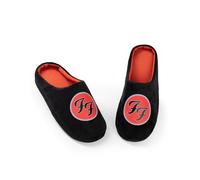 Foo Fighters Chaussons mules noirs et rouges avec logo Fighters pour homme de détente d'intérieur | Modèle confortable à enfiler musicaux avec initiales FF | Produits dérivés
