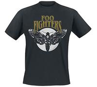 Foo Fighters Hawk Moth Homme T-Shirt Manches Courtes Noir XL 100% Coton Regular/Coupe Standard