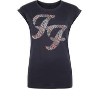 Foo Fighters Logo Crystals Femme T-Shirt Manches Courtes Marine L 100% Coton Regular/Coupe Standard
