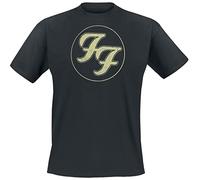 Foo Fighters Logo in Circle Homme T-Shirt Manches Courtes Noir XL 100% Coton Regular/Coupe Standard