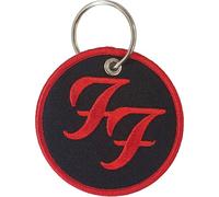 Foo Fighters Officiel Rouge Noir brodé Rond Porte-clés Logo chaîne