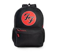 Foo Fighters Sac à dos unisexe noir avec logo des Fighters | Cartable zippé avec touches rouges pour transporter vos livres | Articles musicaux | Idéal pour la rentrée | Articles