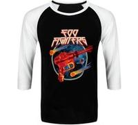 Foo Fighters T-Shirt à manches longues Ray Gun Noir et BlancL Blanc