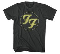 Foo Fighters - T-Shirt # M Unisex Black # Gold FF Logo [Import]
