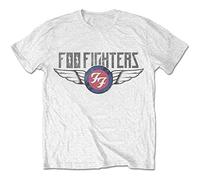 Foo Fighters - T-Shirt # S Unisex White # Flash Wings [Import]