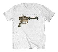 Foo Fighters - T-Shirt # S Unisex White # Ray Gun [Import]