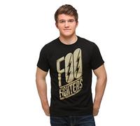 Foo Fighters T-Shirt Souple pour Homme avec Logo incliné, Noir, Taille L