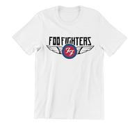 Foo Fighters - T-Shirt # L Unisex White # Flash Wings [Import]
