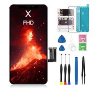 FOOBONG Écran de rechange pour iPhone X 5,8 pouces FHD LCD Panneau avant en verre 3D Écran tactile Digitizer Assemblée avec kit d'outils de réparation adhésif étanche, pour modèle A1865, A1901, A1902