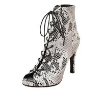 Fooceoute Bottes De Danse Latine Femme,Bottes De Danse De Salon,Bottes De Danse pour Femme,Bottes De Danse à Bout Ouvert,Bottes Danse Talons pour Femmes,Chaussures De Danse De Salon Latine