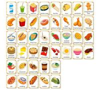 Food Awareness Cards | 48X Interactive Educational Flash Cards,Homeschool Supplies, Kids Early Learning Game for Boys,