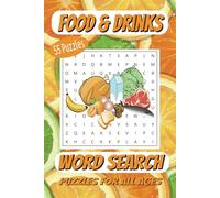 Food & Drink Word Search Puzzle Book: Easy to Read Print about Food & Drinks | 6x9 inches, 110 pages | 50+ Puzzles … Great Gift for Vacations, Road Trip, Holidays and Stocking Stuffer