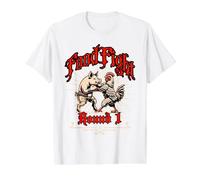 Food Fight Chicken & Pig Silly Pun T-Shirt Graphique avec Valeur
