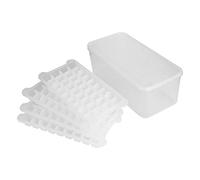 Food Grade Ice Cube Tray with Storage Box | 72/144 Grids for DIY Cocktails/Coffee/Fruits | Leak - Proof Lid & Stackable Design | PP Material Without BPA (3.3L ice box with 4 layers and 144