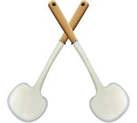 Food Grade Silicone Mushroom Frying Spatula, Silicone Mushroom Cooking Spatula, Wooden Handle Turner Spatulas, Food Grade Heat Resistant Spatulas, for Non-stick & Coated Pans (2pcs)