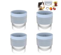 Food Grade Stackable Slow Melting DIY Ice Ball, for Cocktail Whiskey, Beyond Draw Ice Ball Mold, Stackable Round Ice Cube Mold, 2.5 Inch Big Ice Spheres, Sphere Ice Cube Maker (Blue,4pcs)