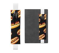 Food Hot Dogs Porte-stylo en cuir avec bande élastique, pochette portable pour journaux, agendas et planificateurs