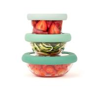Food Huggers Lot de 3 couvercles réglables en silicone (XS, S, M) couvercles réutilisables avec verre incassable sans BPA, passe au lave-vaisselle, Gradual Vert