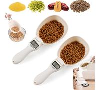 Food Measuring Scoop Scale, Digital Measuring Spoon Scale Scale Highly Accurate Measuring Spoon Scale With LCD Screen Display And Replaceable Spoons For Kitchen/Pet Food Measuring Scoop 800g (2 pcs)