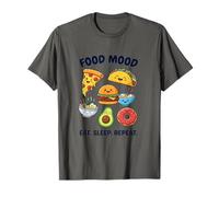 Food Mood Eat Sleep Repeat Kawaii Pizza Taco Ramen Graphique T-Shirt