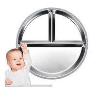 Food Plate- Divided Plates | Food Tray, Stainless Steel Plate - Kids Dinnerware Heat-Resistant Stainless Steel Dishes - Non-Stick Metal Dishes Portion Control Plates for Home School