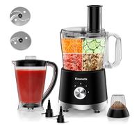 Food Processor & Hachoir Électrique 1500W 2,5L Mixeurs, Batteurs et Robots Multifonctions avec 2L Blender, 200Ml Grinder pour Presse-Agrumes, Crémation de Glace, Broyage, Hacher, Trancher, Trancher