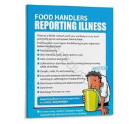 Food Service Employee Illness Reporting Poster What Symptoms To Report And When To Stay Home Work Safety Notice(Unframed,12x18inch(30x45cm))