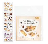 Food Stickers Cute Fun Scrapbooking Labels For Journaling Notebooks DIY Crafts And Organization, Decorative Sticker Set For Kids Classroom Adults School Students Planner Scrapbook Use