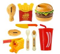 Food Toys | Funny 8-Piece Realistic Simulation - Toddller Role Play Burger Fries Kit | for Interaction Fine Mottor Skills Girls Children Home School Role Playings