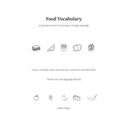 Food Vocabulary: A thematic book for learning a foreign language