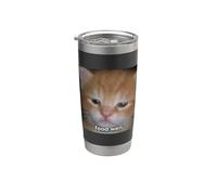 "Food Wen" Funny Orange Chat Chaton Blurry Meme Photo Gobelet isotherme en acier inoxydable double paroi