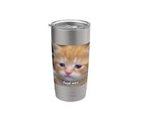 "Food Wen" Orange Chat Chaton Flou Drôle Meme Photo Gobelet isotherme en acier inoxydable double paroi