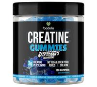 Foodelis Gummies de Créatine Framboise Bleue | Créatine Monohydrate | 1,5 g par gummy | 3 g par portion | 120 unités