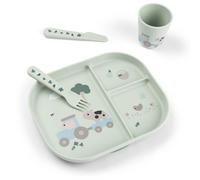 Done By Deer - Coffret premier repas ventouse Foodie Tiny farm Vert