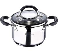 Foodies Casserole En Acier Inoxydable 1,8 L 16 X 10 Cm Revêtement Anti-Adhérent Manche Ergonomique Compatible Avec Tous Types De Plaques Dont Induction, Sans Toxiques