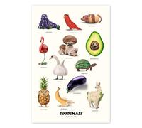 Foodimals Poster de Jonas Loose 20 x 30 cm Déco colorée Tableaux Décoration murale